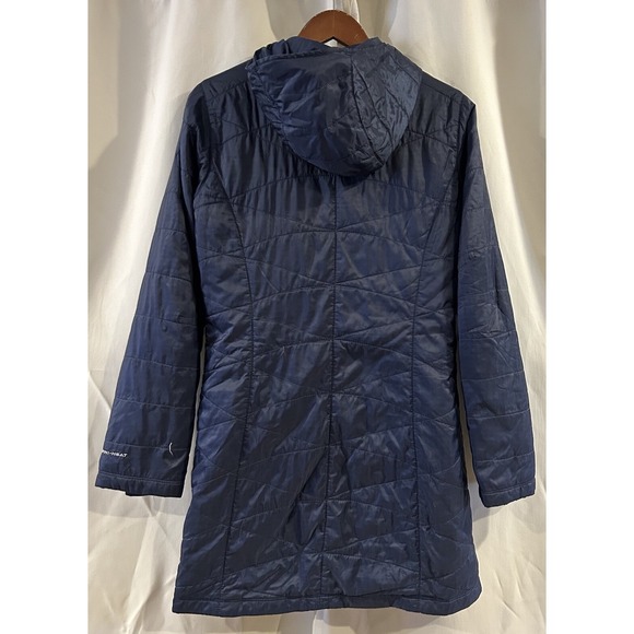 Columbia Mighty Lite Hooded Jaket Women's Size M Blue Omni Shield Heat Coat - Picture 3 of 7